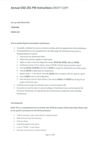 Medivators DSD-201 Endoscope Reprocessor - Maintenance Instruction