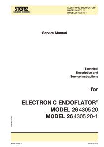 Storz Endoflator Insufflation Unit - Service manual