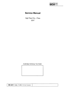 Wolf High-Flow-CO2 Pneu 2231 Laparoscopy Pump - Service manual