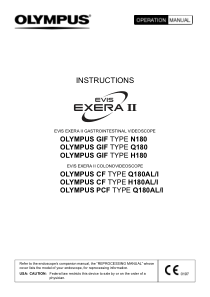 Olympus GIF 180 Gastrointestinal Videoscope - Instructions