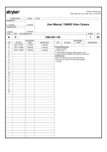 Stryker 1288HD Video Camera - User manual