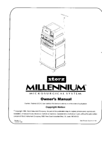 Storz Millenium Microsurgical System - User manual