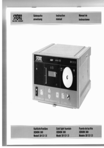 Storz Xenon 300 Light Source - User manual (en,de,es)