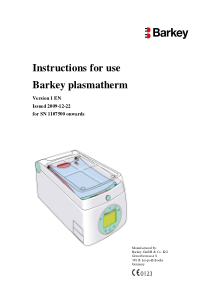 Barkey Plasmatherm - Use manual