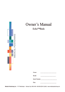 Medical Positioning Echo - User manual