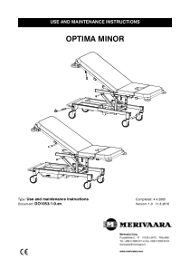 Merivaara Patient Bed Optima - Manual