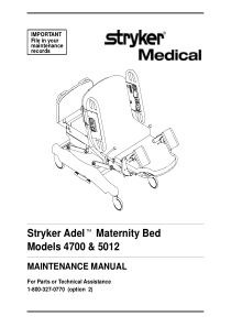 Stryker Adel 4700,512 Maternity Bed - Service manual