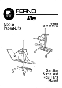 Ferno Ille 193-300, 194-400 Patient Lift - User and service manual