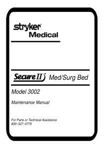 Stryker Secure 2 3002 Hospital Bed - Service manual