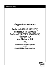Invacare Perfecto 2, Platinum 5 Concentrator - Spare part list