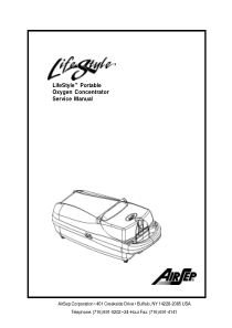AirSep LifeStyle Concentrator - Service manual