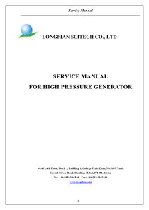 Lonfian Scitech Jay Oxygen Concentrator - Service manual