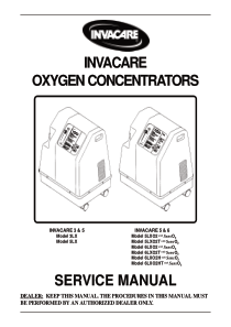 Invacare 3-6 Concentrator - Service manual