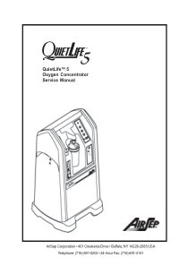 AirSep QuietLife 5 Concentrator - Service manual