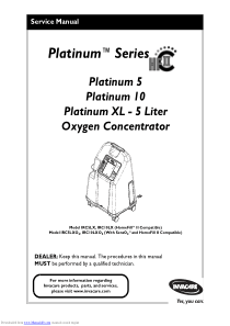 Invacare Platinum 5 + 10 Concentrator - Service manual