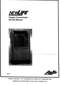 Airsep Newlife Elite - Service manual