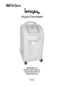 Sequal Integra E-Z Oxygen Concentrator - User manual