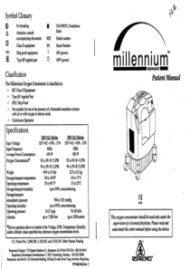 Respironics Millenium Concentrator - User manual
