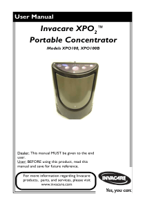 Invacare XPO2 Oxygen Concentrator - User manual