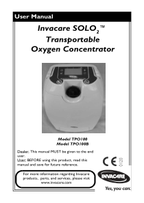 Invacare Solo2 Oxygen Concentrator - User manual