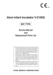 Atom_V-2100G_Infant_Incubator_-_Spare_part_list
