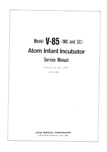 Atom_V-85_Infant_Incubator_-_Service_manual