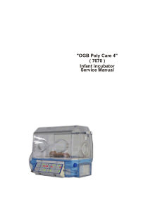 Ginevri OGB PolyCare 4 Incubator - Service manual