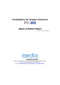Medix Natus PC-305 Infant Incubator - Service manual (es)