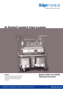 Drager C2000 Infant Incubator - User manual