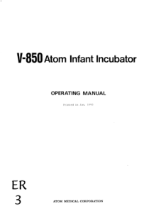 Atom V-850 Infant Incubator - User manual