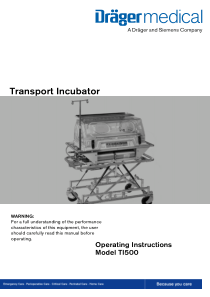 Drager TI-500 Incubator - User manual