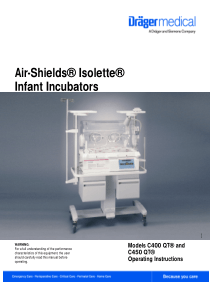 Drager AirShield Isolette C400 - User manual