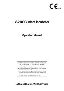 Atom V-2100G Infant Incubator - User manual