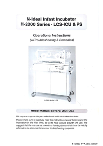 Nakamura H-2000 Incubator - User manual