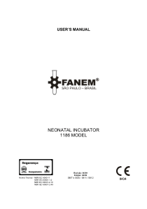 Fanem 1186 Infant Incubator - User manual