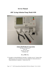 ABC Medela 4100 Syringe Pump - Service manual