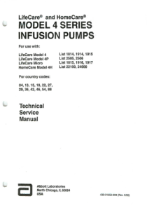 Abbott 4 Series Infusion Pump - Service manual