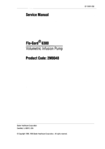 Baxter Flo-Gard 6300 Infusion Pump - Service manual
