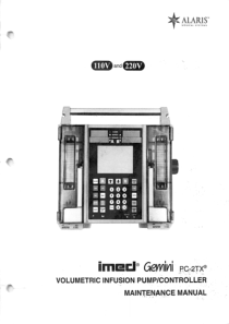 Imed Gemini PC-2TX Infusion Pump - Service manual