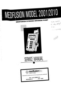 Medfusion 2001,2010 Infusion Pump - Service manual