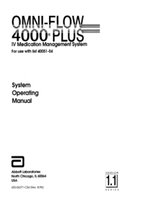 Abbott Omni-Flow 4000 Infusion System - User manual