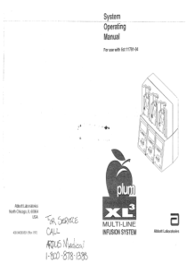Abbott Plum XL3 Infusion System - User manual