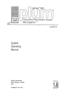 Abbott Plum 5000 Infusion System - User manual