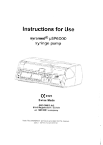 Arcomed Syramed uSP6000 - User manual