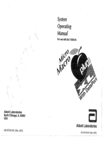 Abbott Plum XL Infusion System - User manual