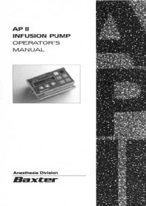 Baxter AP-II Infusion Pump - User manual