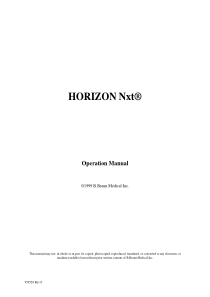 B. Braun Horizon Nxt Infusion Pump - User manual