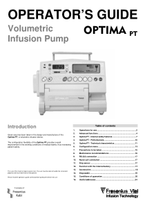 Fresenius Optima PT - User manual