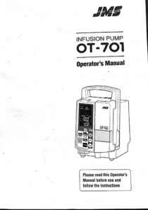 JMS OT-701 Infustion Pump - User manual