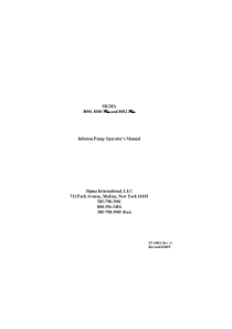 Sigma 8000 Infusion pump - User manual